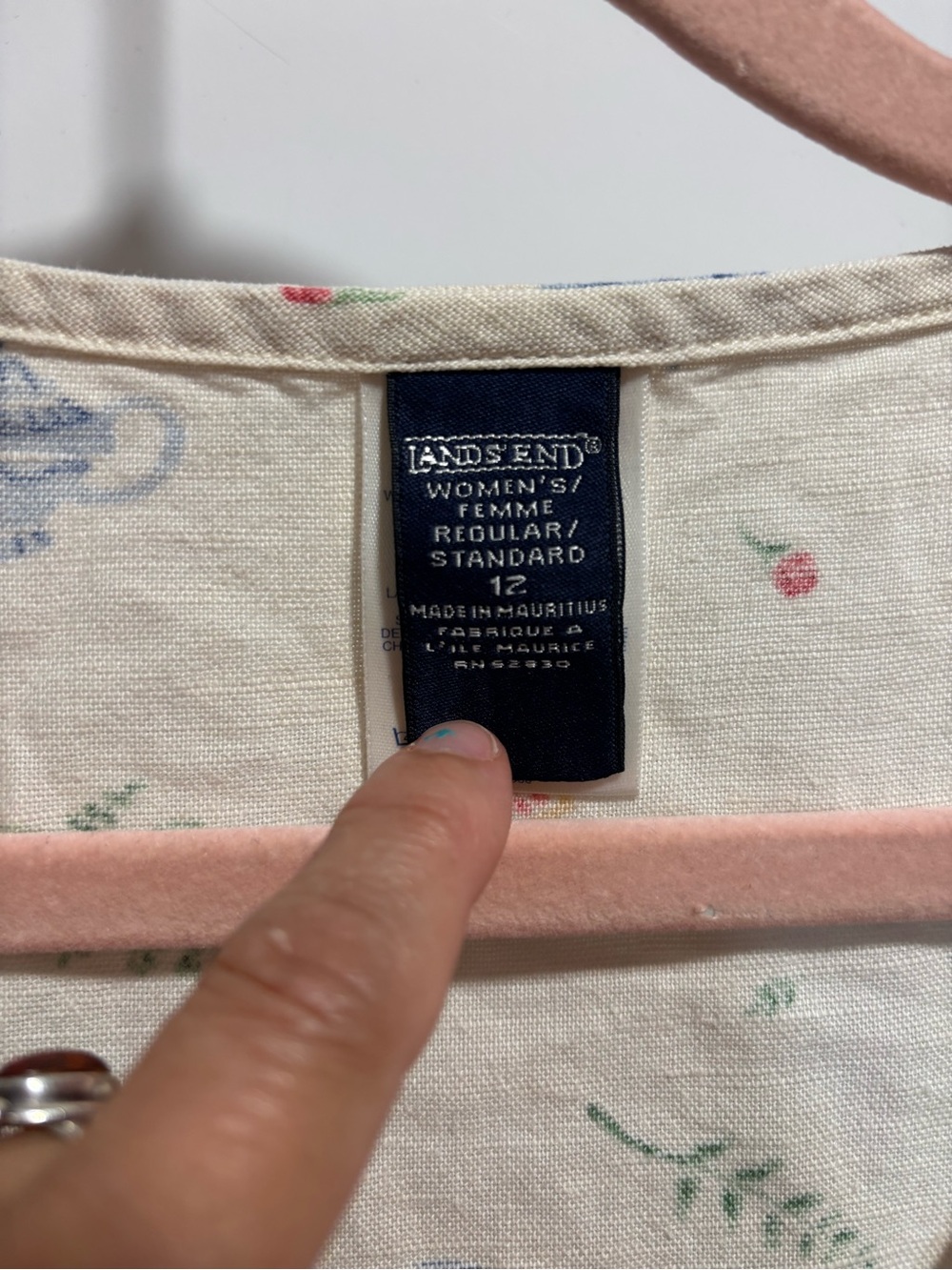 Lands' End 12 cottagecore print Dress, cotton/linen, costal grandma, Boho, retro - Picture 4 of 13